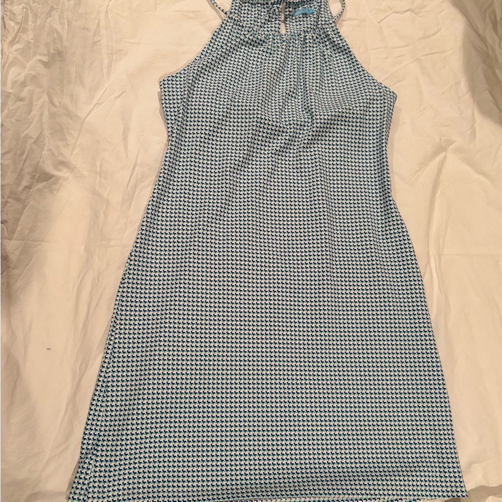 J. McLaughlin Blue Houndstooth Dress
